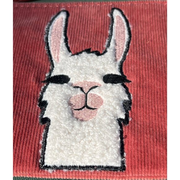 Old Navy Llama Corduroy Wristlet Dusty Rose Zip Closure Inside Slip Pockets NWOT - Picture 2 of 5